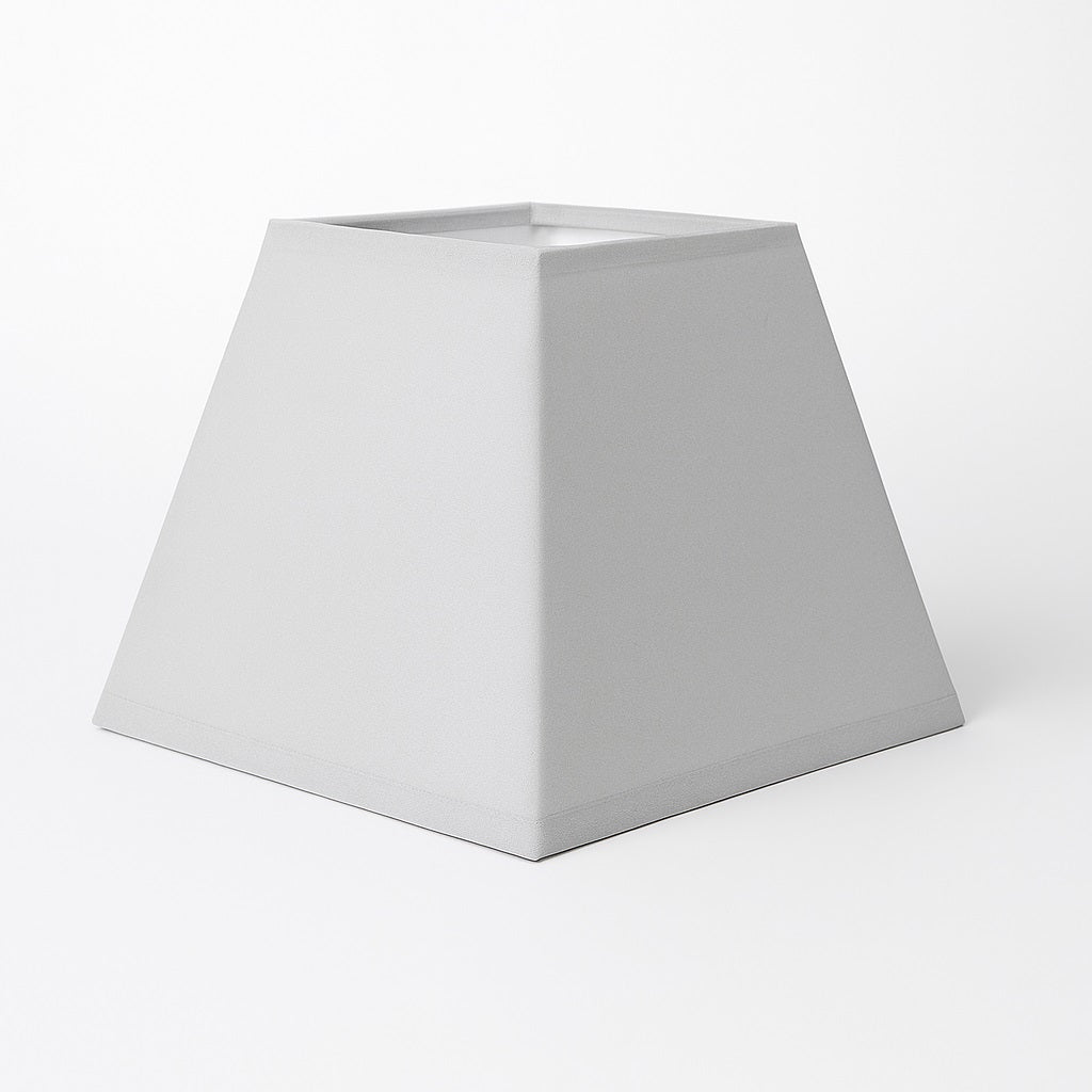 Abat-jour pyramidal en lin gris 25x20x11 cm, design moderne et naturel pour lampe E27