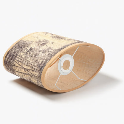 Abat-jour ovale jungle en bambou, accessoire déco idéal pour lampe sur pied au style tropical chic.