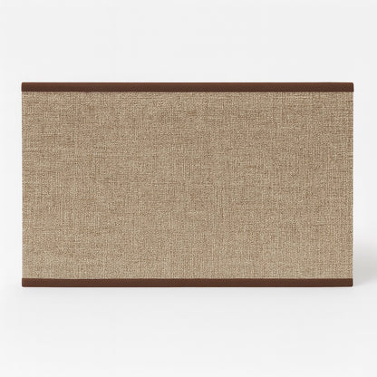 Abat-jour en tissu rectangulaire brun, accessoire déco pour lampe de salon ou lampe de chevet.
