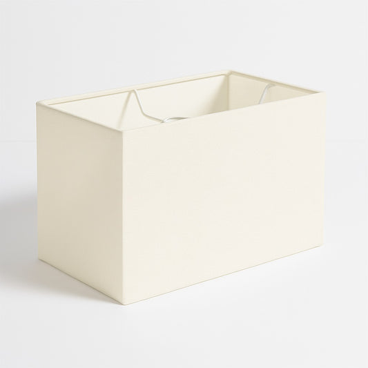 Abat-jour rectangulaire Velina en tissu beige ivoire, style épuré, idéal pour lampe de salon ou lampe de chevet.