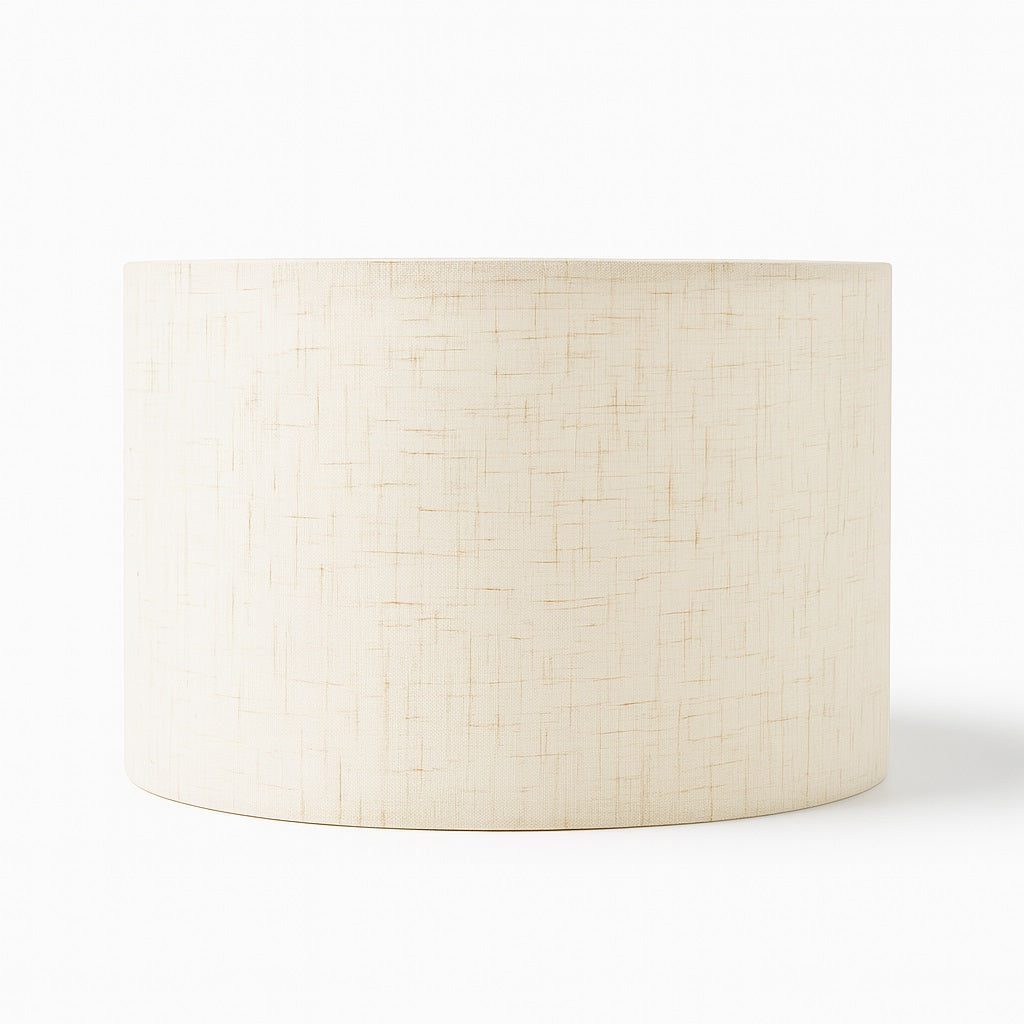 Abat jour tambour en tissu beige pour suspension ou pied de lampe