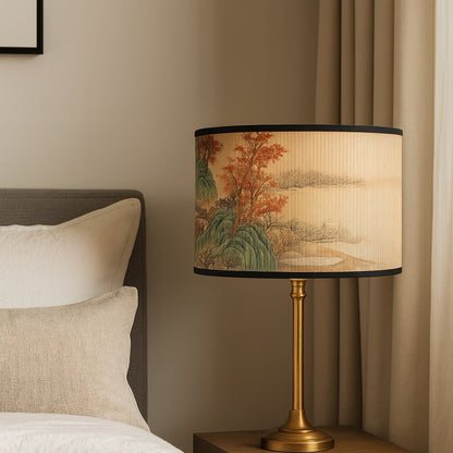 Abat-jour paysage érable pour lampadaire, abat-jour en bambou chaleureux pour chambre ou salon.