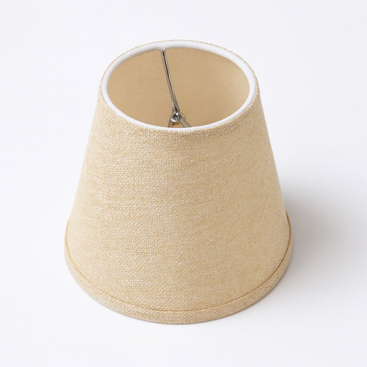 Abat-jour conique en rotin clair, abat-jour lampe de chevet naturel avec fixation pince flamme.