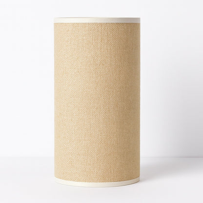 Abat-jour cylindrique en tissu beige naturel, design épuré et élégant pour lampe ou suspension