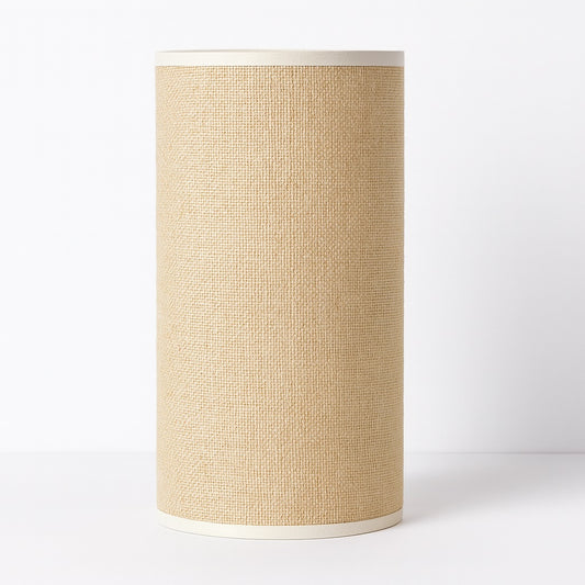 Abat-jour cylindrique en tissu beige naturel, design épuré et élégant pour lampe ou suspension
