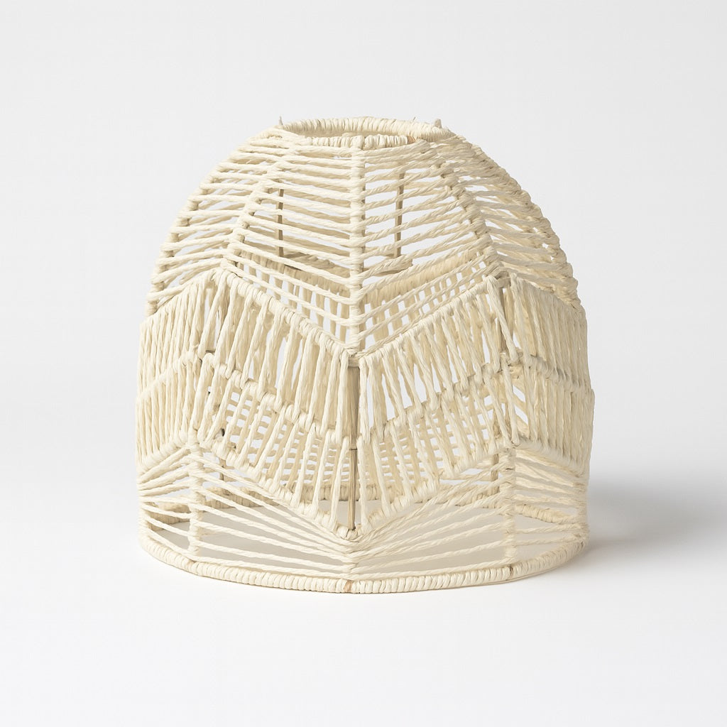 Abat-jour suspension en rotin ivoire tressé, abat-jour rotin artisanal au design bohème naturel