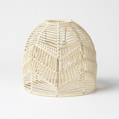 Abat-jour suspension en rotin ivoire tressé, abat-jour rotin artisanal au design bohème naturel
