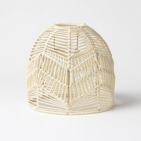Abat-jour suspension en rotin ivoire tressé, abat-jour rotin artisanal au design bohème naturel