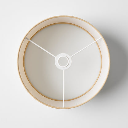 Vue intérieure de l’abat-jour Aurélia lin naturel pour lampe de chevet ou lampadaire, douille E27 apparente.