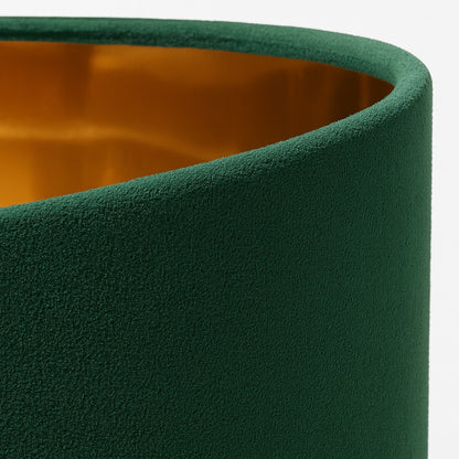 Abat-jour cylindrique vert intérieur doré, élégant et intemporel, idéal pour lampadaire, suspension ou lampe de chevet